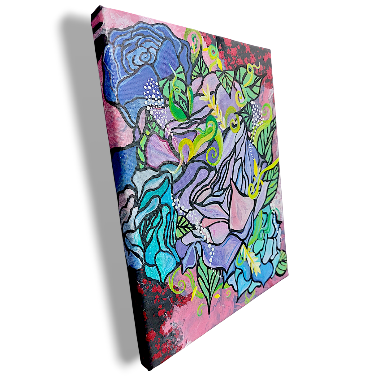 Pink Lava Bouquet Original Painting 8in x 10in