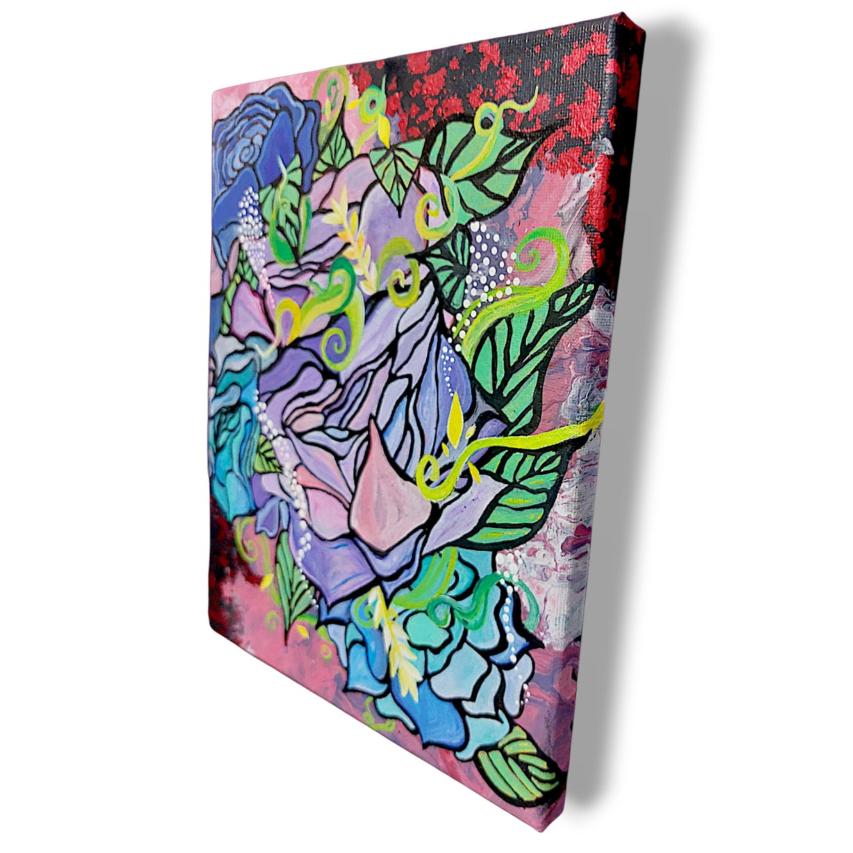 Pink Lava Bouquet Original Painting 8in x 10in