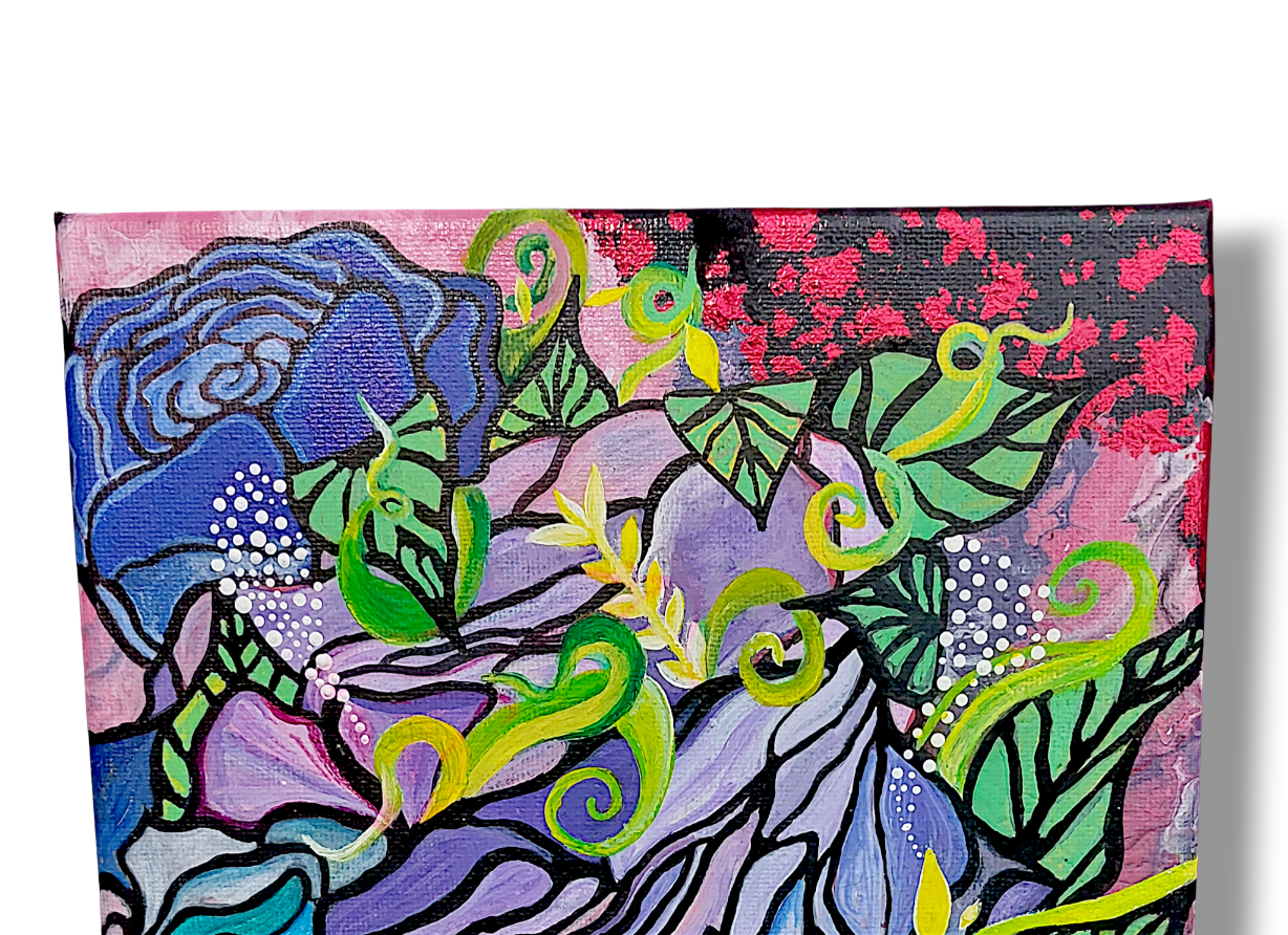 Pink Lava Bouquet Original Painting 8in x 10in