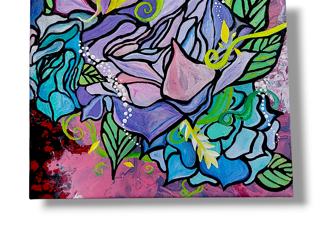 Pink Lava Bouquet Original Painting 8in x 10in