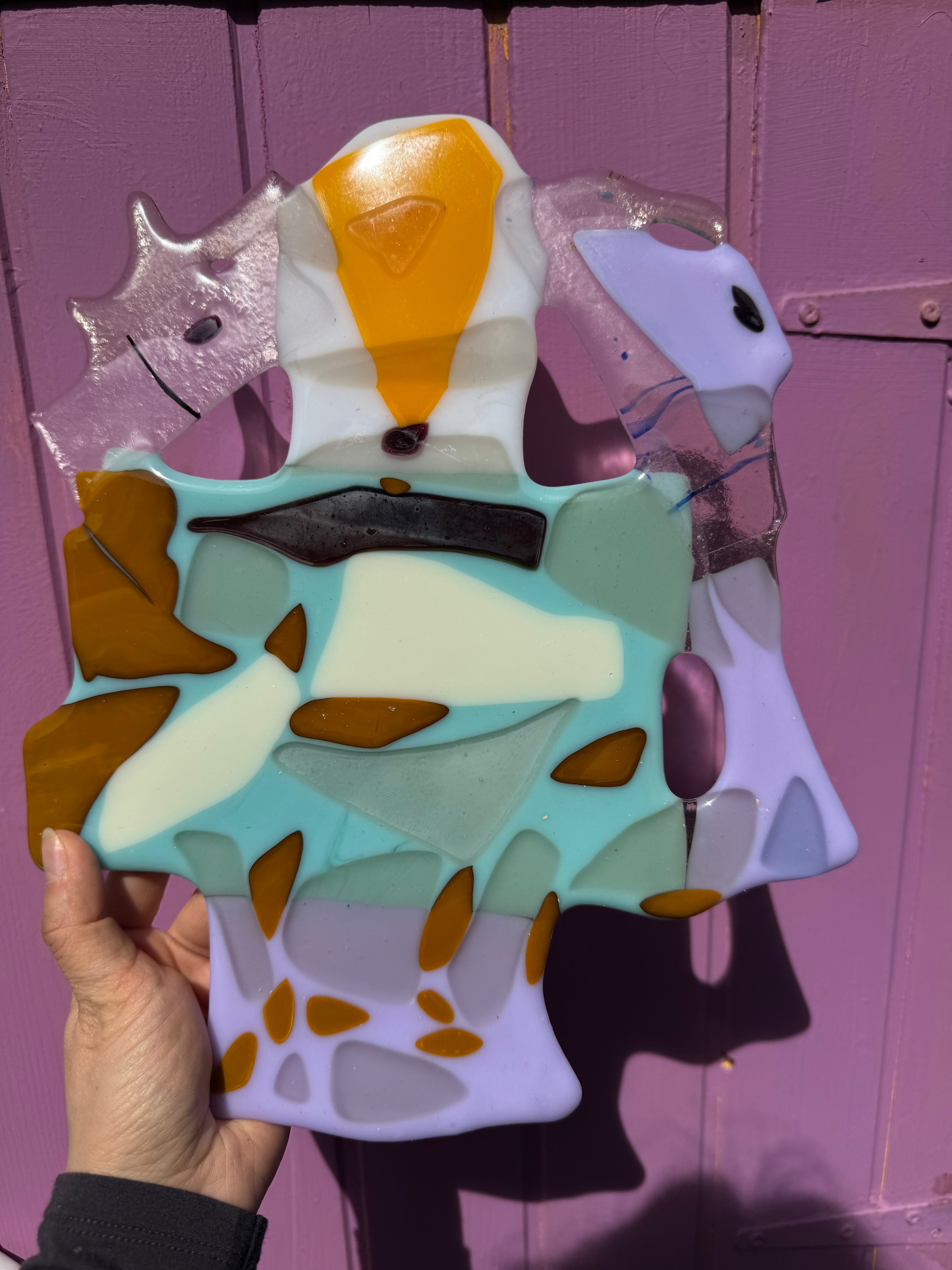 Celadon Drift Glass Accent – Handblown Art Decor