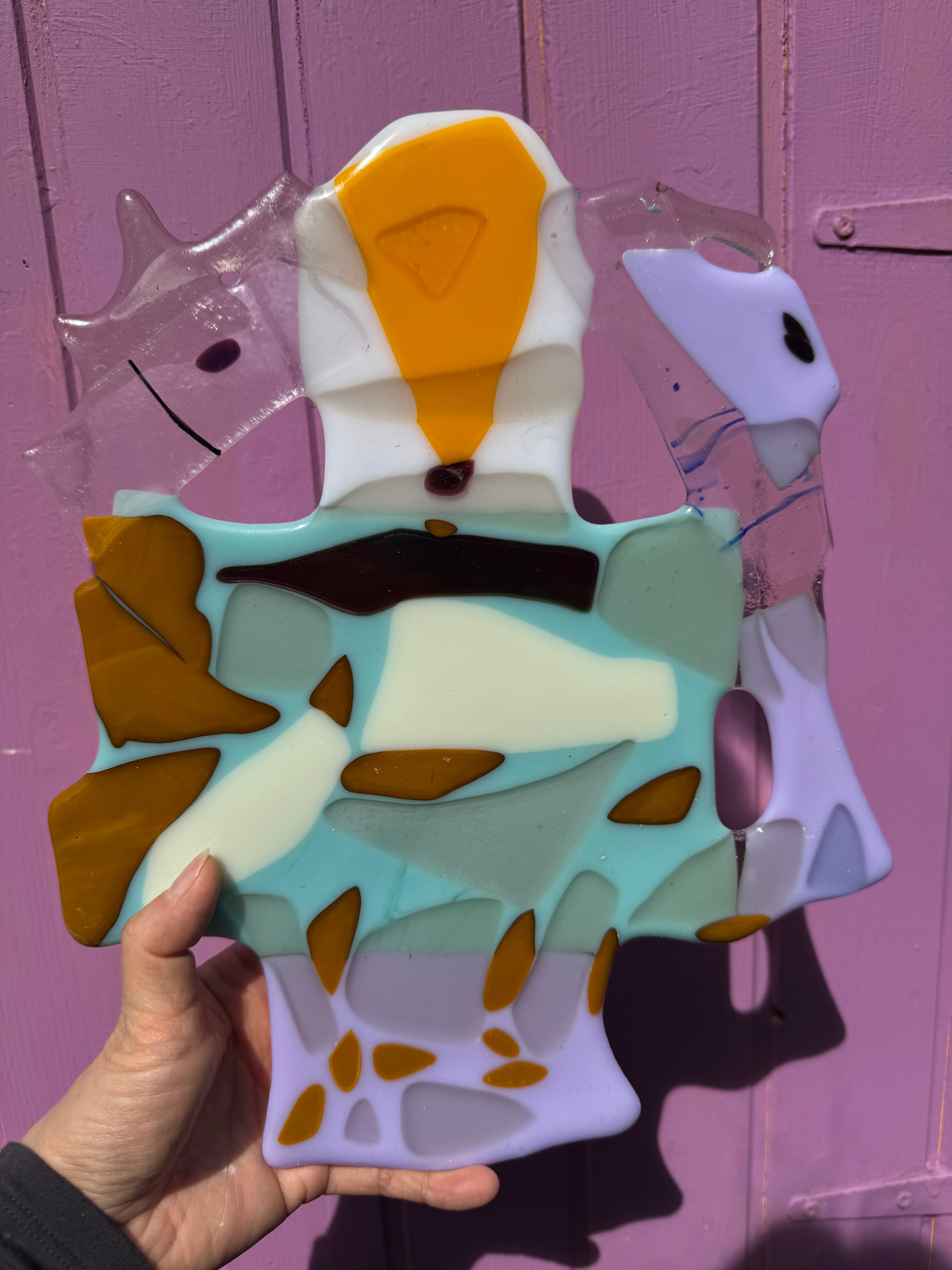 Celadon Drift Glass Accent – Handblown Art Decor