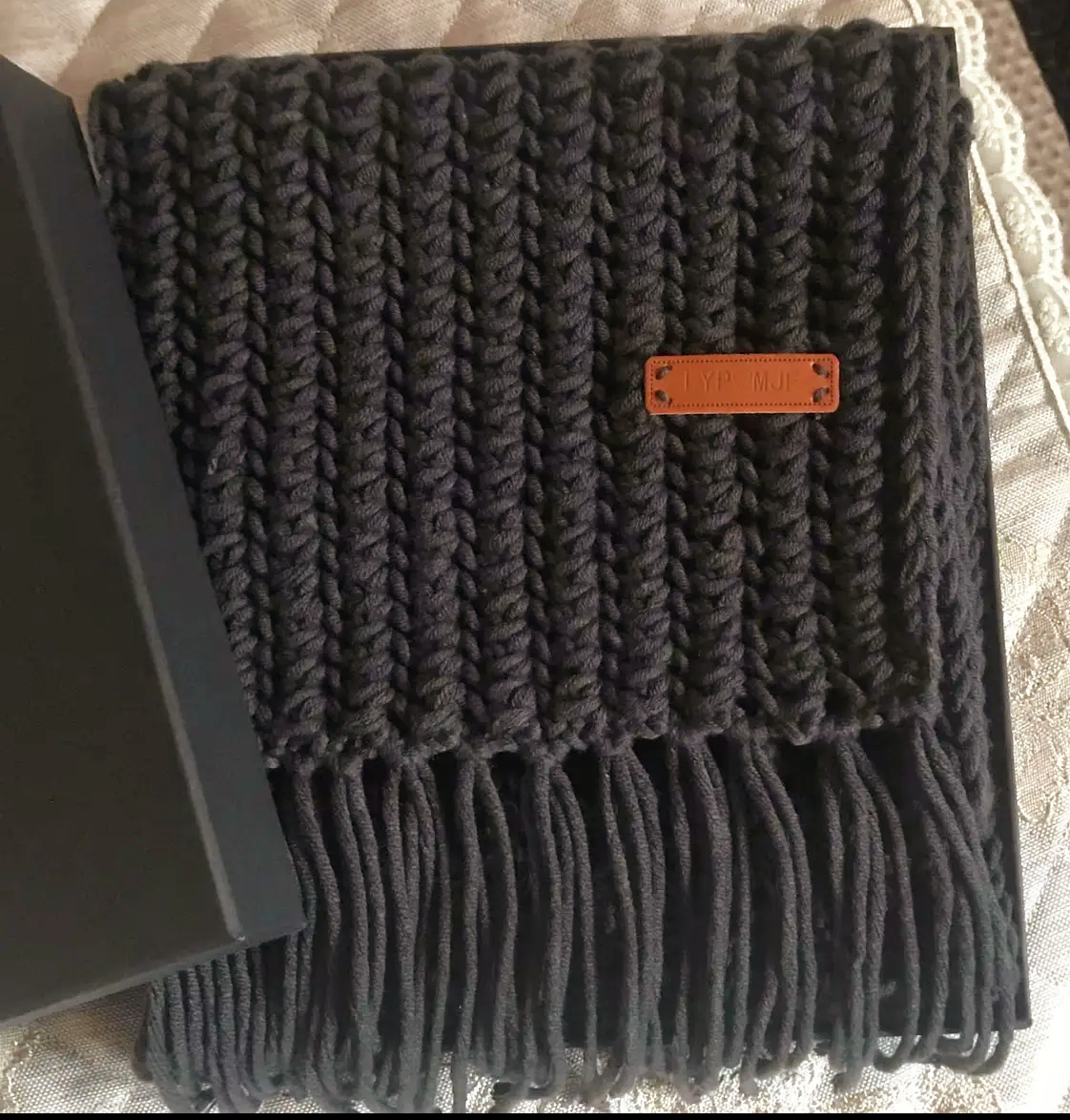 Classic Black Handmade Scarf