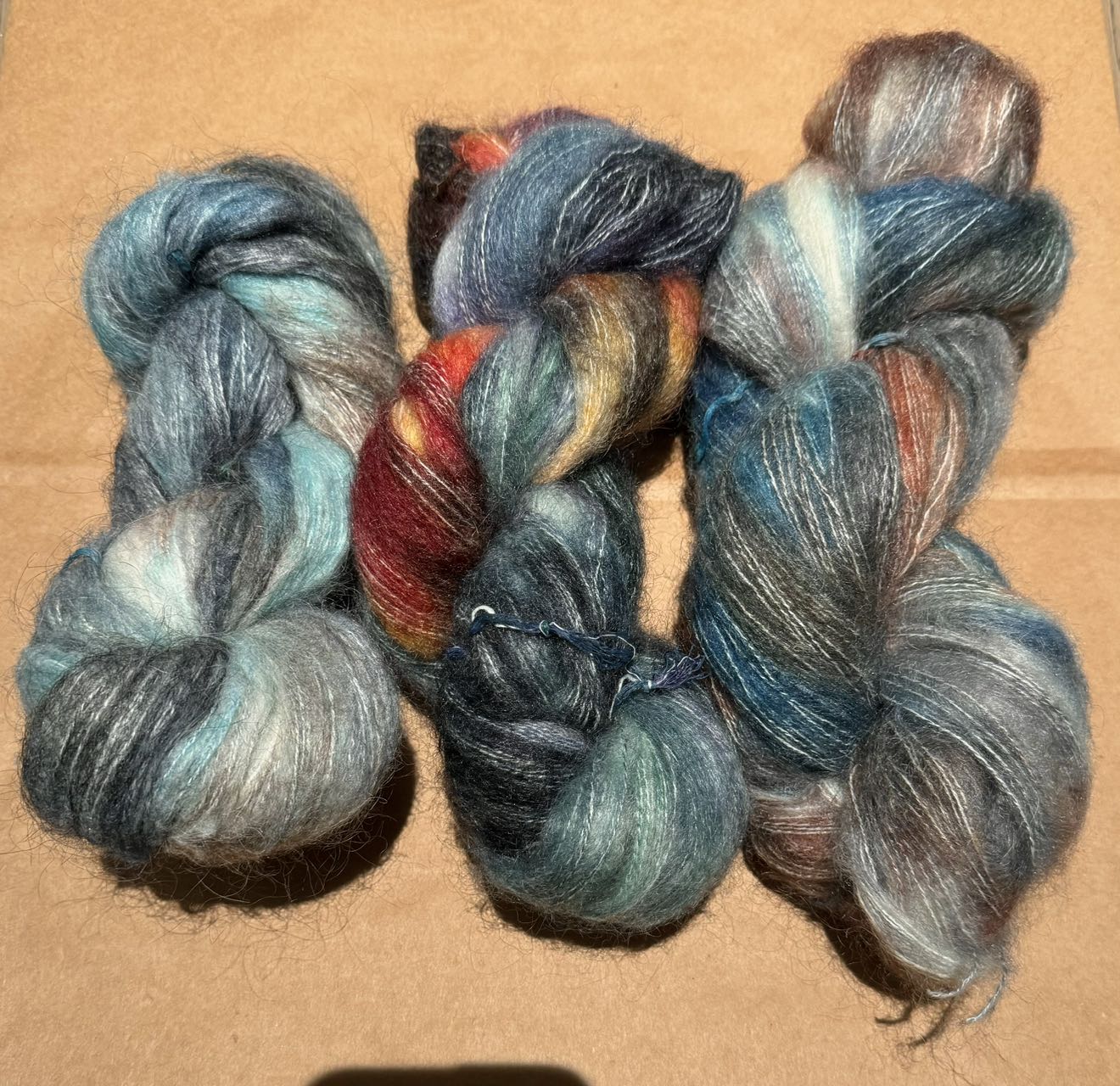 Mohair yarn (hand dyed)