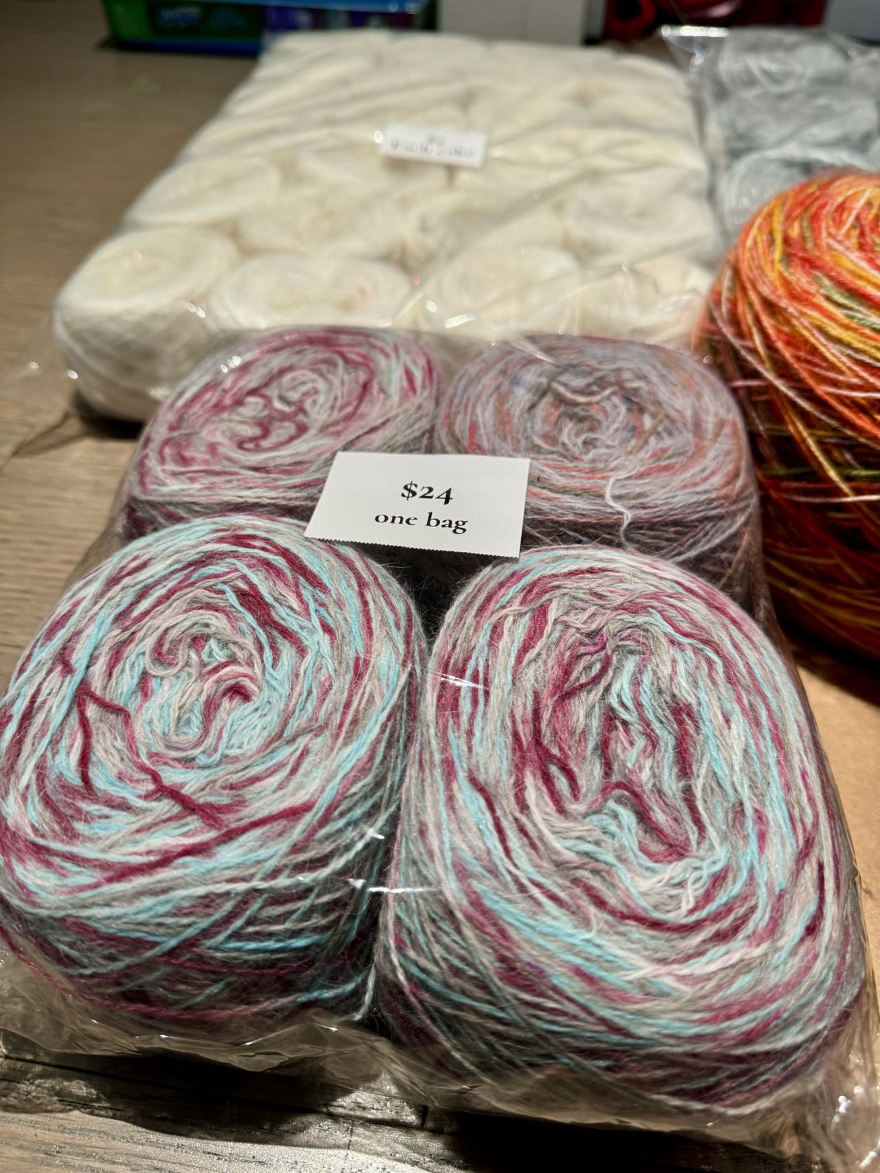 wool blend hand dyed yarn