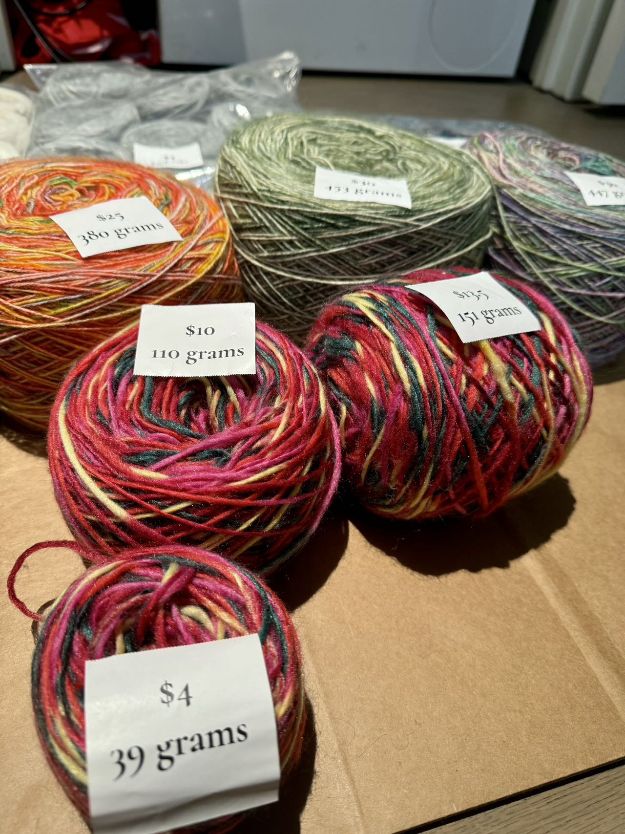 wool blend hand dyed yarn