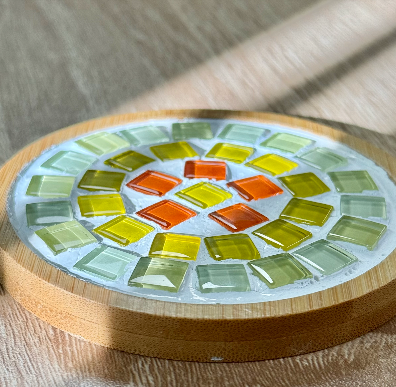 Radiant Spiral Mosaic Coaster