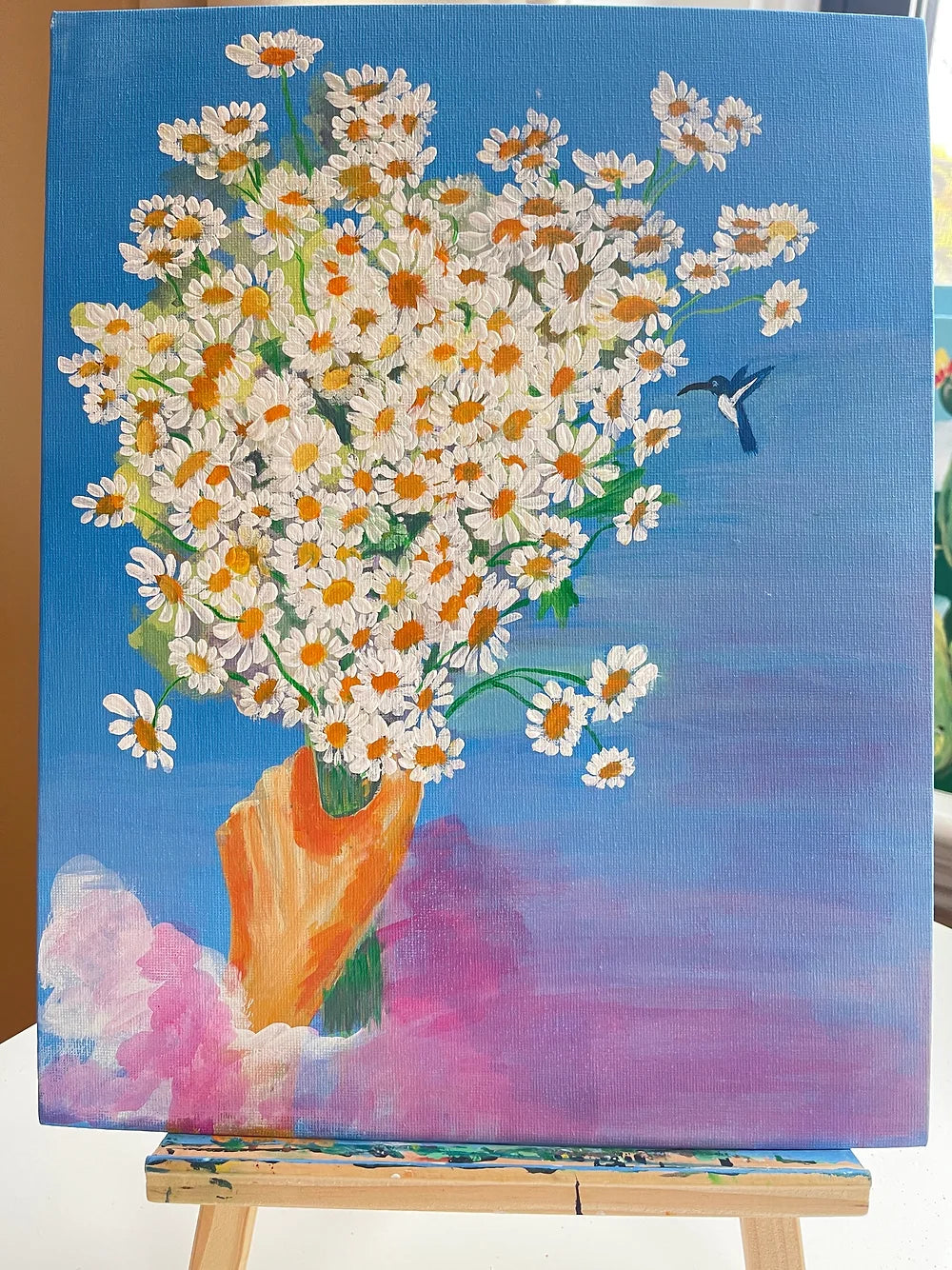A Bouquet of Little Daisies, 11x14 inch acrylic painting