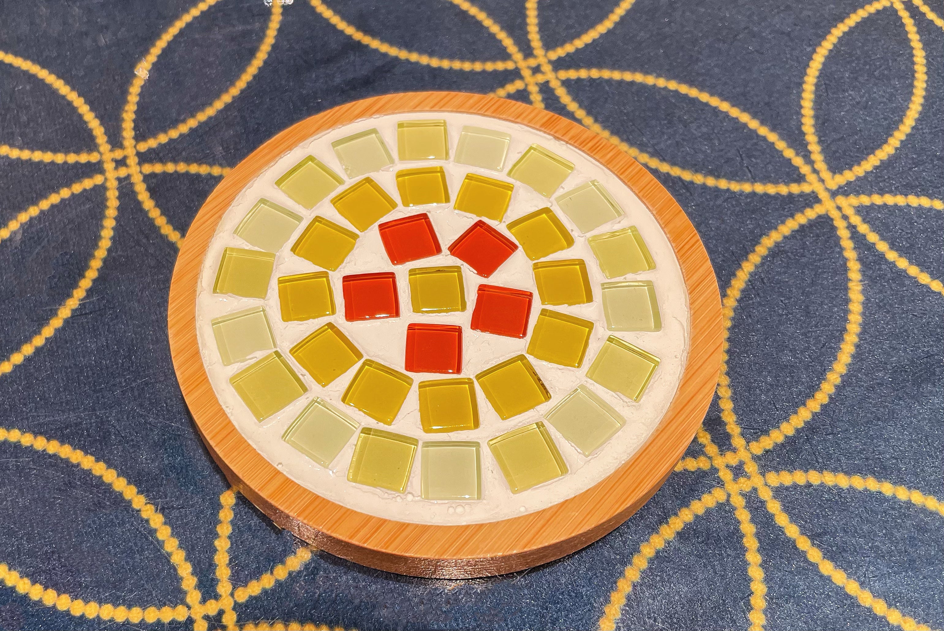 Radiant Spiral Mosaic Coaster