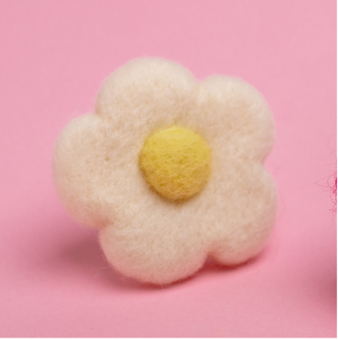 Car Air Vent Clip in the shape of white daisy from soft wool felt, vehicle air fresheners. Gift for car owner. 