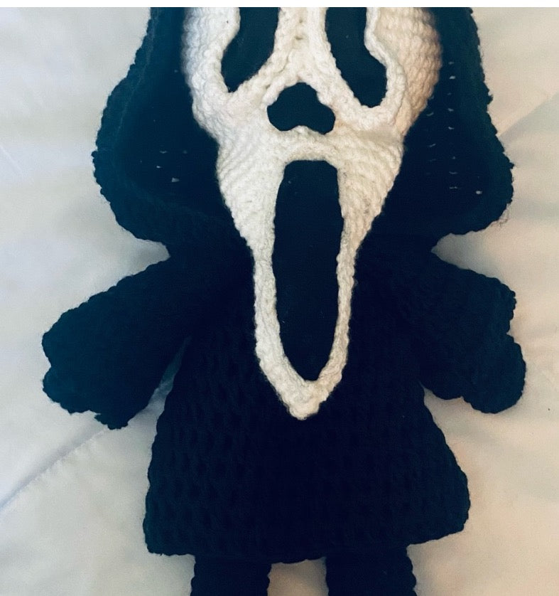 Black and White Plush Ghost face Plushy with Soft  Material