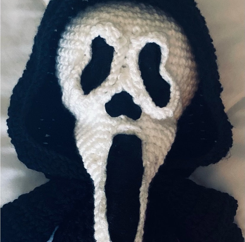 Black and White Plush Ghost face Plushy with Soft  Material