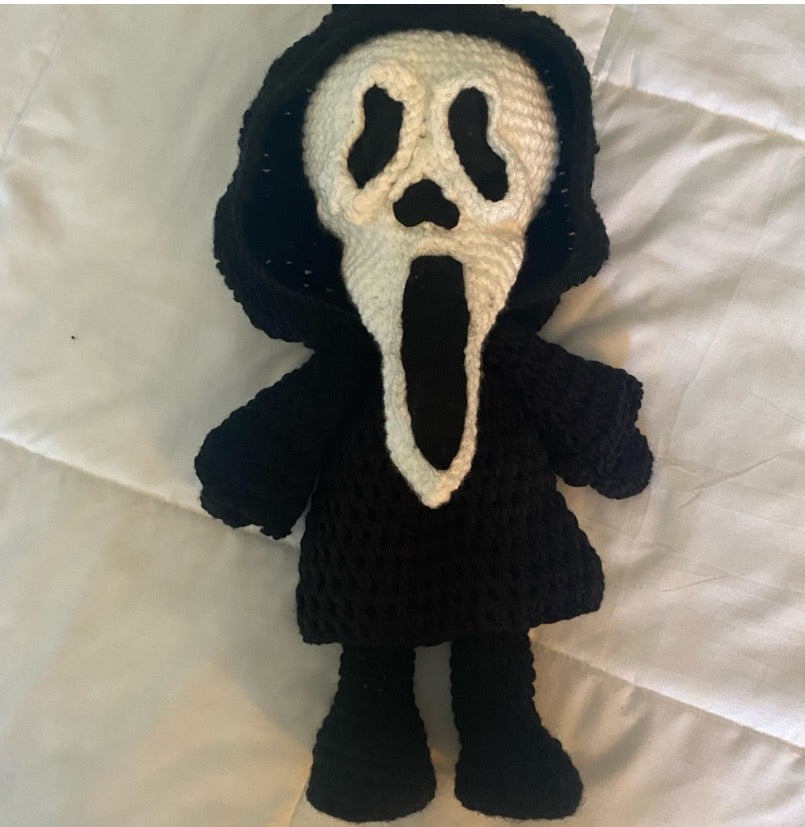 Black and White Plush Ghost face Plushy with Soft  Material