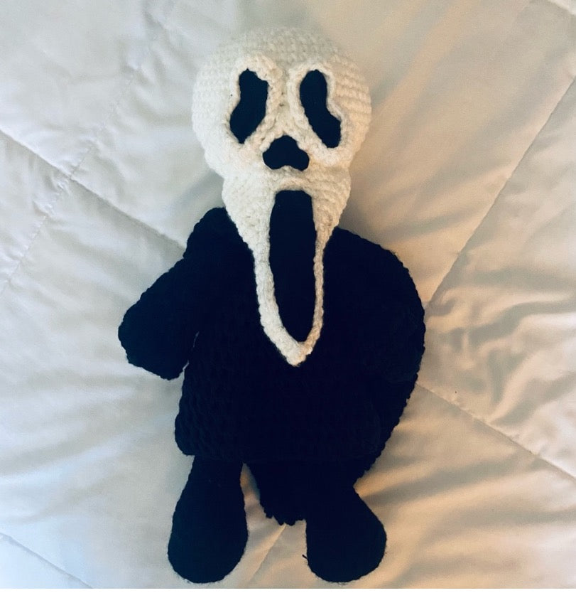 Black and White Plush Ghost face Plushy with Soft  Material