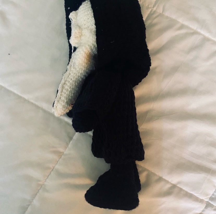 Black and White Plush Ghost face Plushy with Soft  Material
