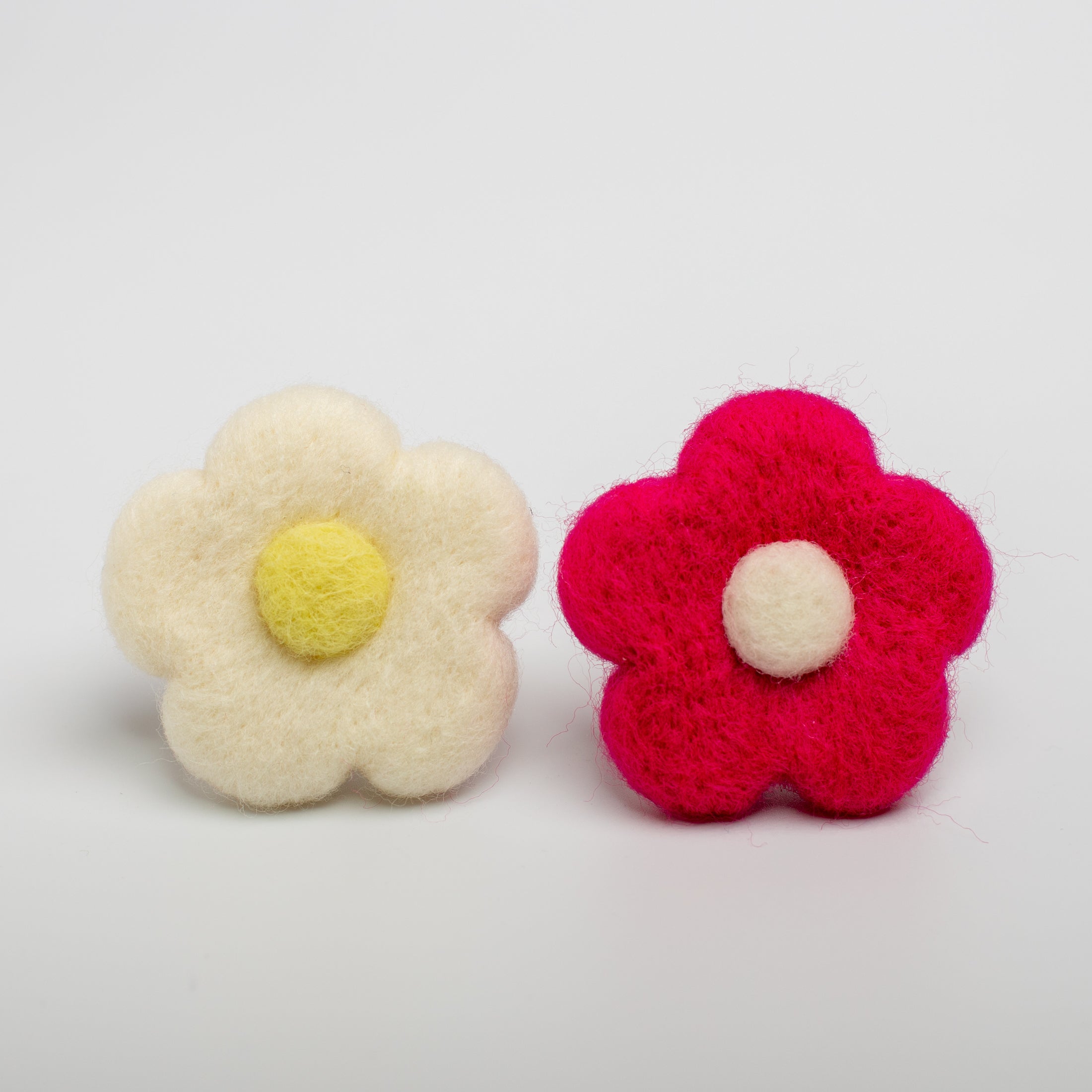 Car Air Vent Clip in the shape of felt daisy from soft wool felt, vehicle air fresheners. Gift for car owner. 