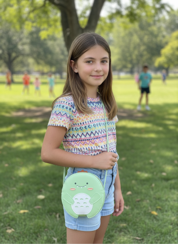 Dinosaur vegan leather crossbody bag