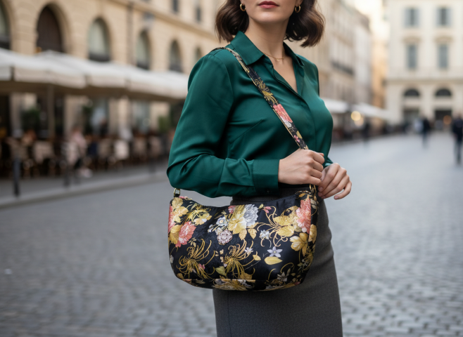Chinese silk brocade boho purse