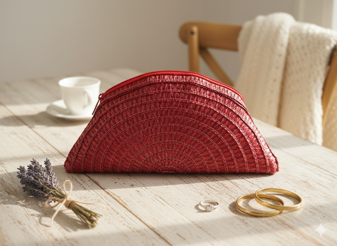Raffia clutch