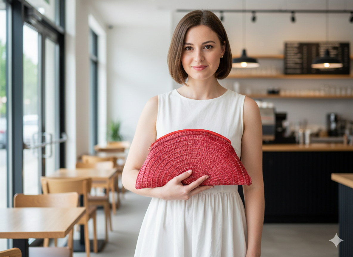 Raffia clutch