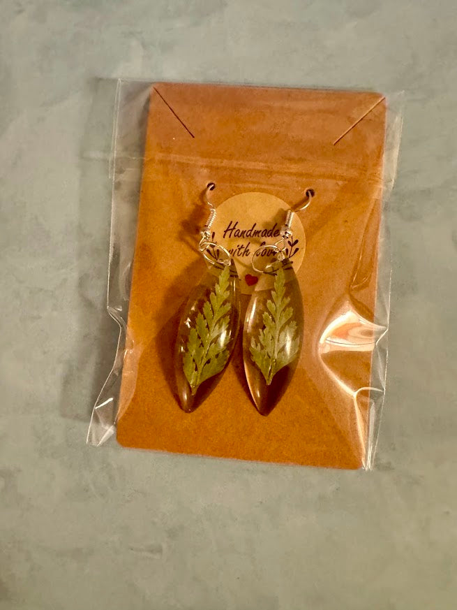 Green Leaf Earrings