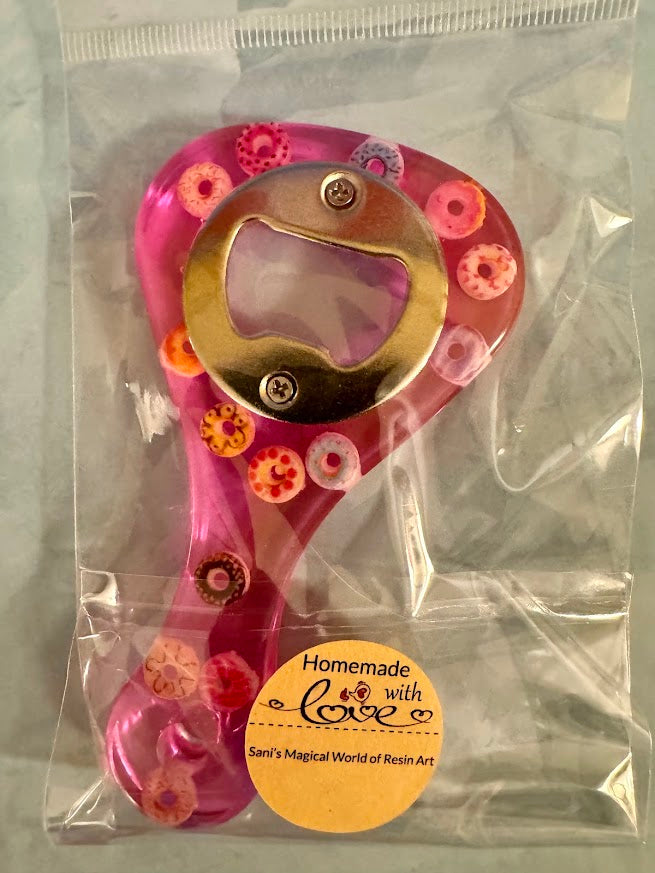 Pink Donut Bottle Opener