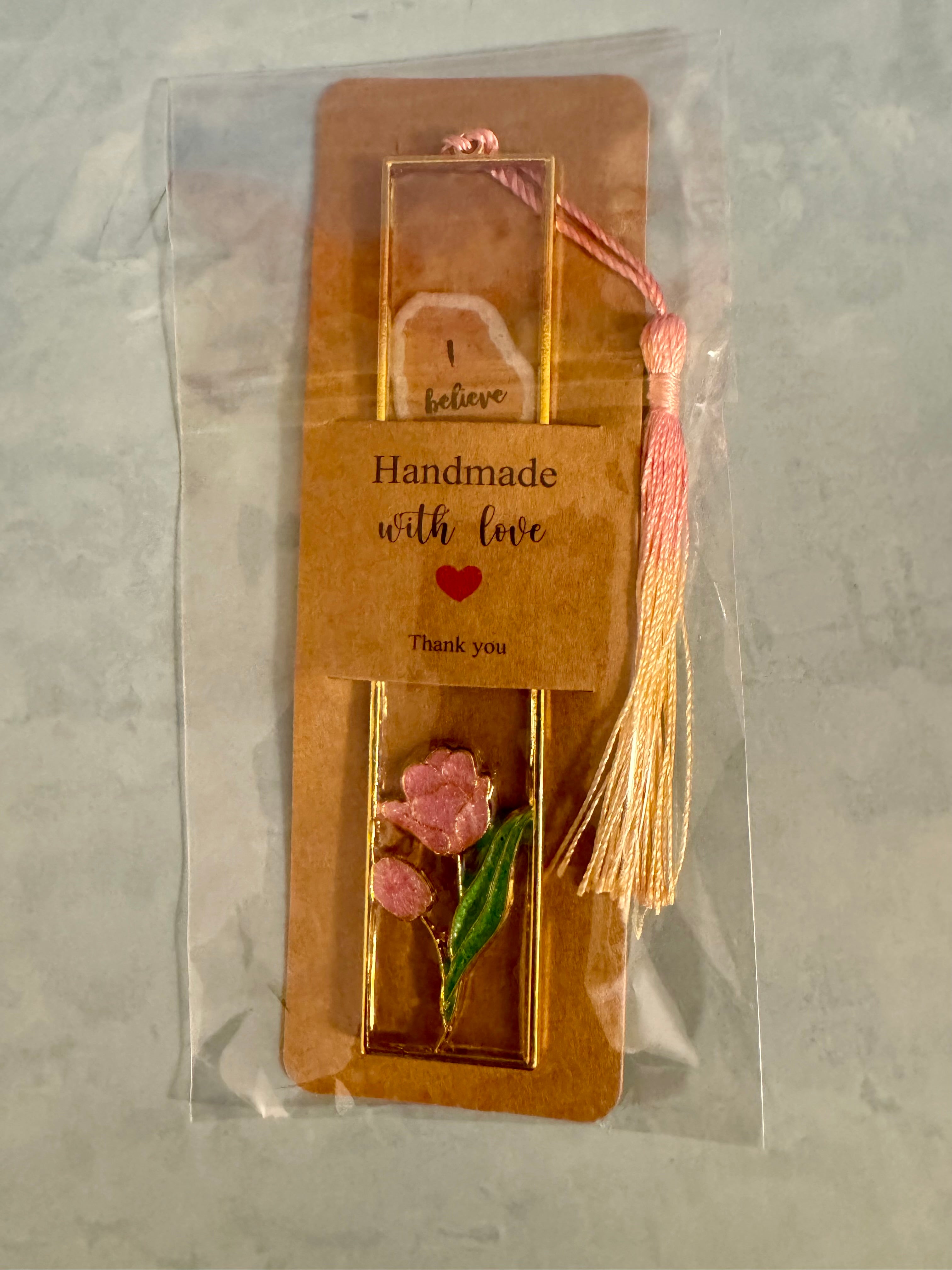 Pink rose bookmark