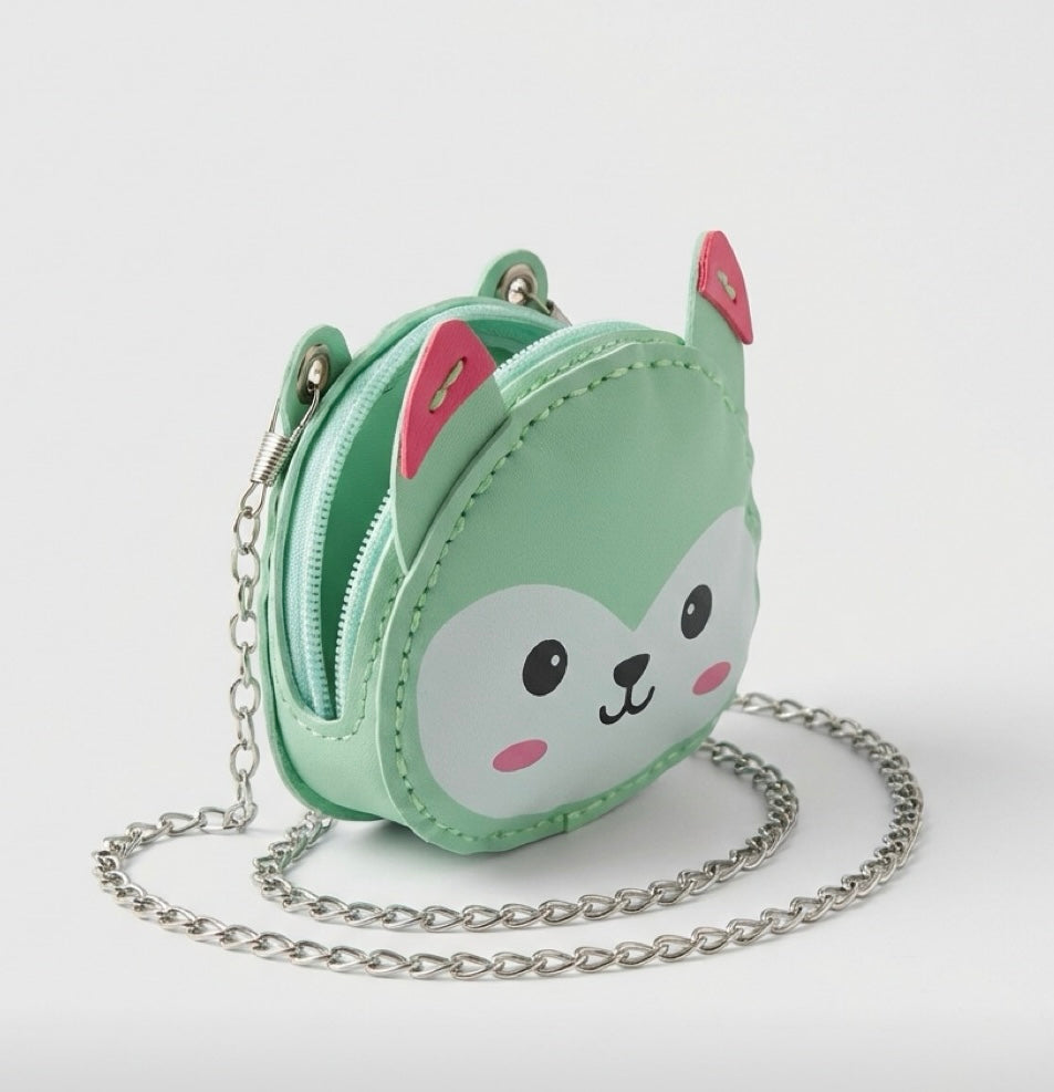 Puppy faux-leather coin purse/shoulder bag