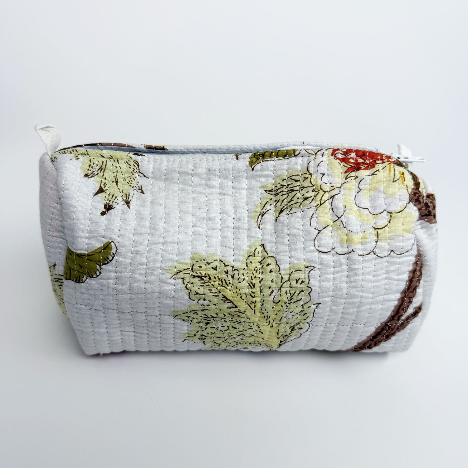 Indian block Print Large Toiletry Bag, Set of 3 Pieces Indian Cotton Floral Print, Travel bag, Make up Pouch