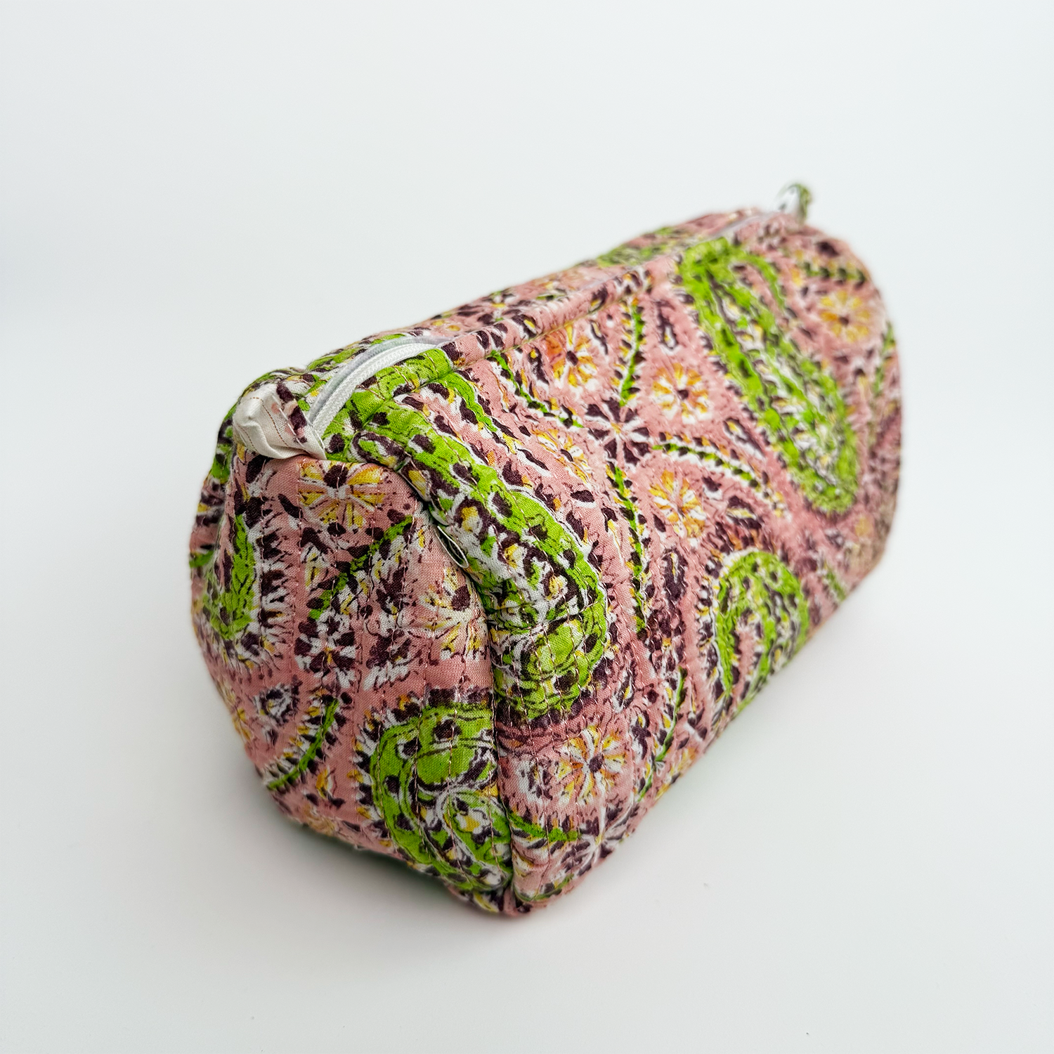 Indian block Print Large Toiletry Bag, Set of 3 Pieces Indian Cotton Floral Print, Travel bag, Make up Pouch