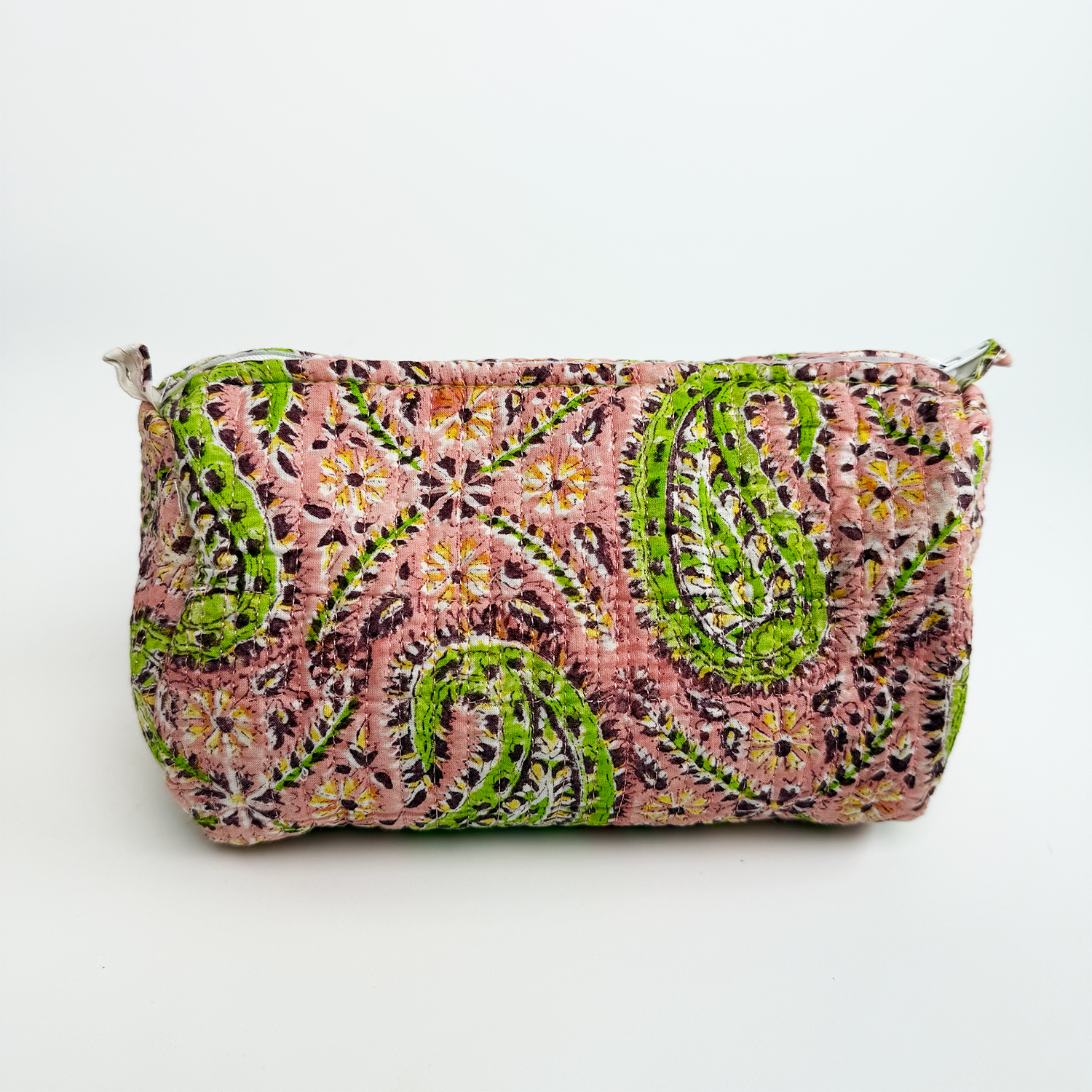 Indian block Print Large Toiletry Bag, Set of 3 Pieces Indian Cotton Floral Print, Travel bag, Make up Pouch